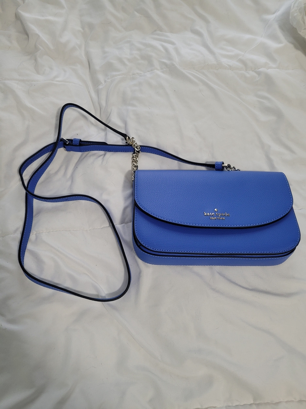 kate spade cobalt blue pebbled leather crossbody